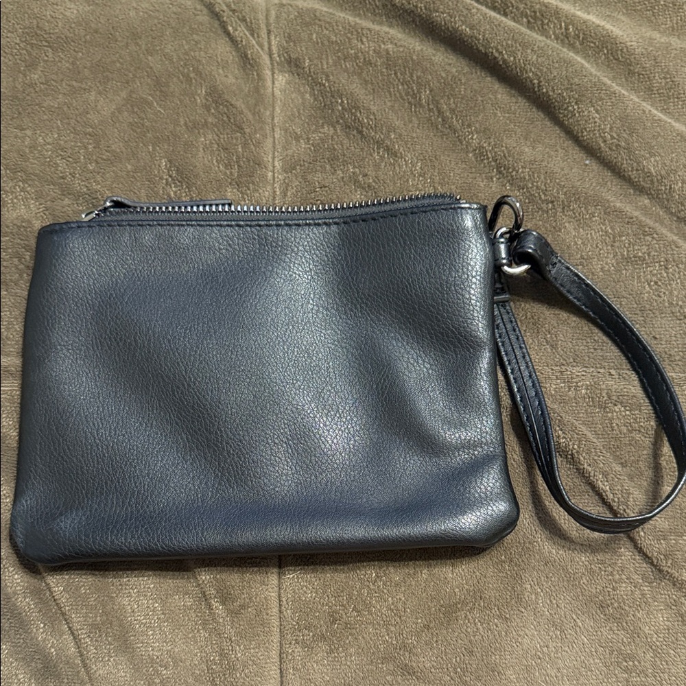 Steve Madden Dark Leather Wristlet